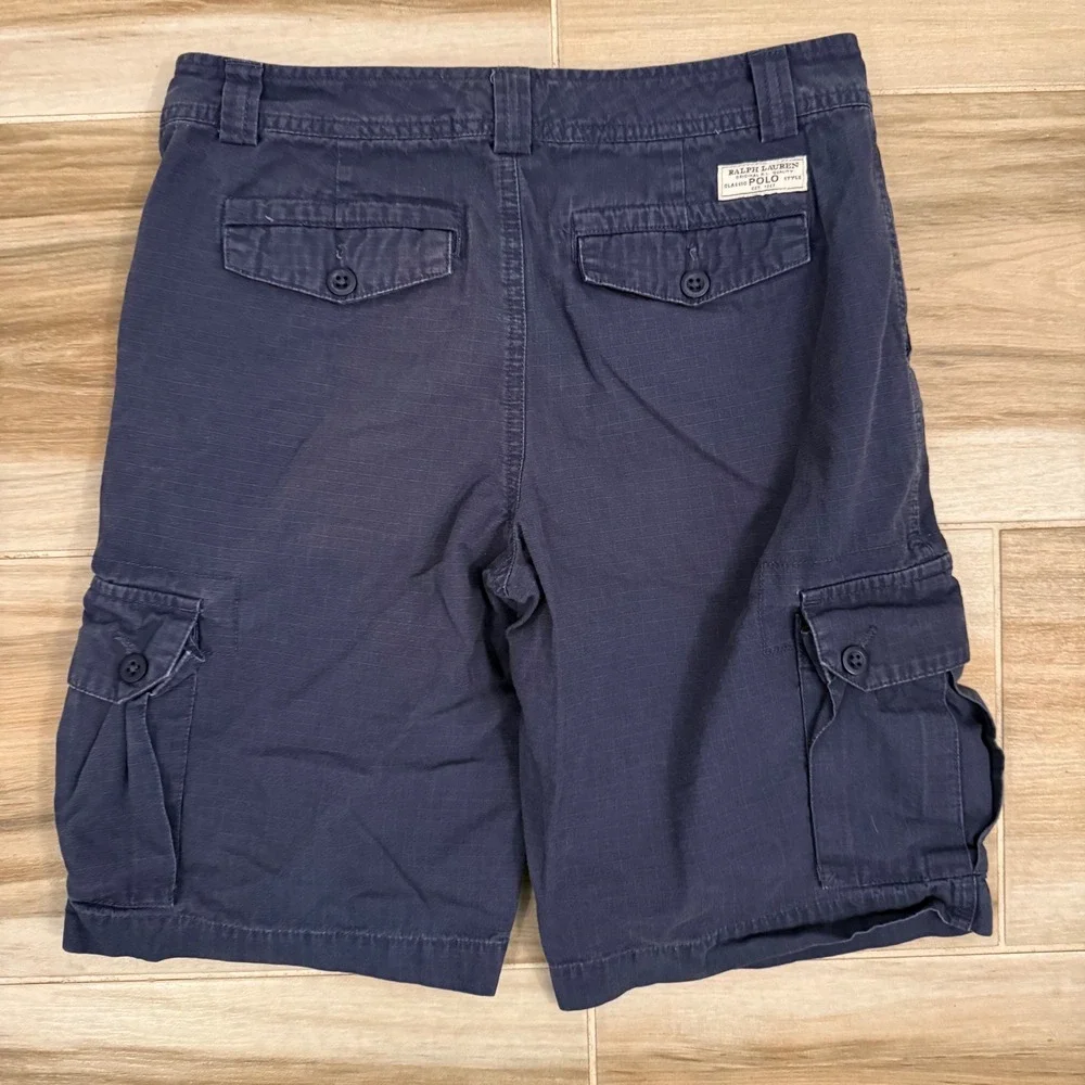 Polo‎ Ralph Lauren Boys Navy Blue Ripstop Cargo Shorts Size 16 Utility Outdoor